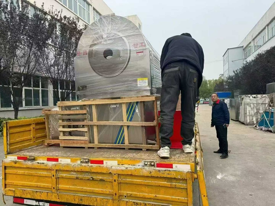 许昌智工500斤花生果电磁炒货机发货安徽